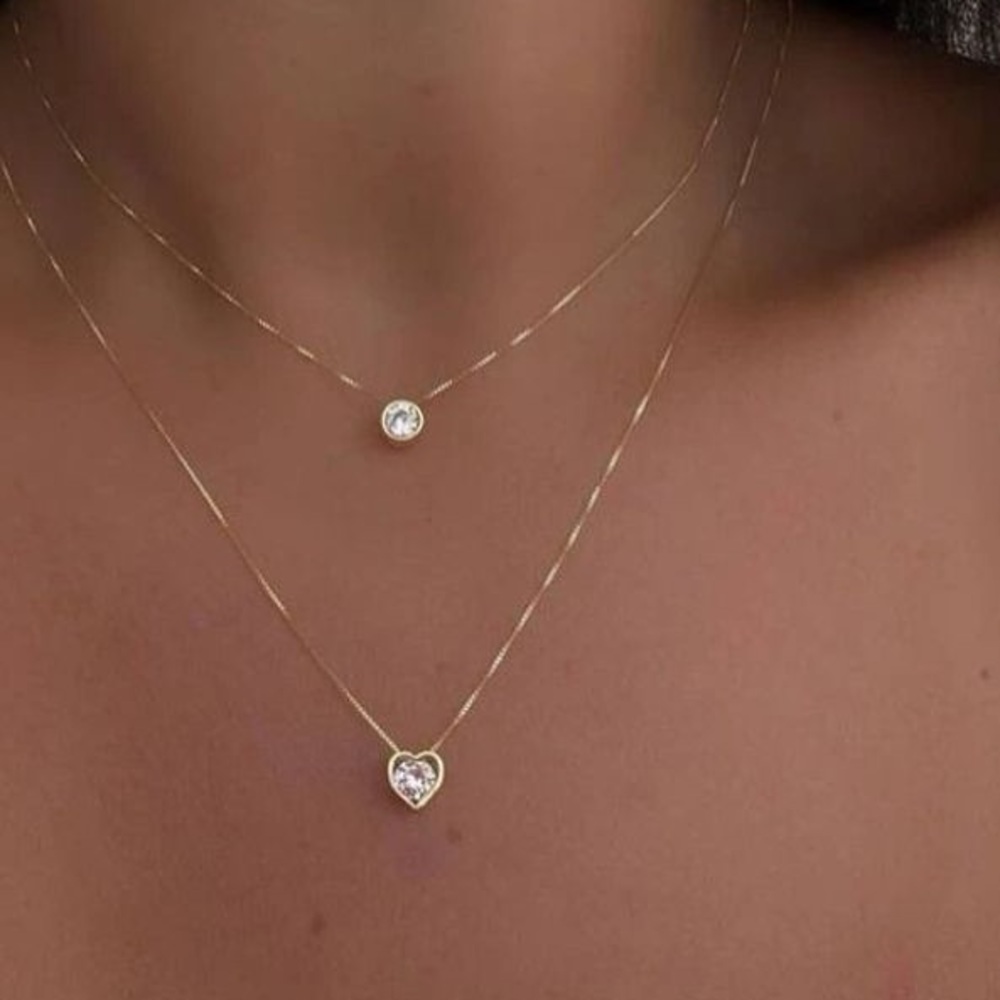 Double heart necklace